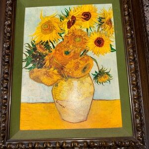Vintage Home Interior Reproduction Sunflower Art Print by Van Gogh